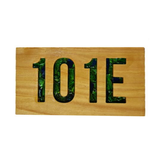 Macrocarpa '101E' Street Number Sign